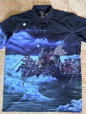 Retro Rifle 2XL Tall Men’s Button Down Shirt. Delaware Night Ops